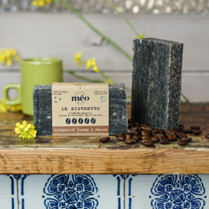 Savon gommage mains et pieds Le Ristretto au marc de café Méo upcyclé