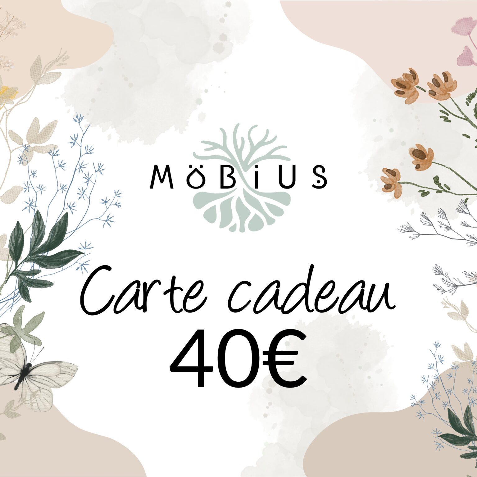 Carte cadeau 40€ dématérialisée pour cadeau de dernière minute Cosmétiques MöBiUS
