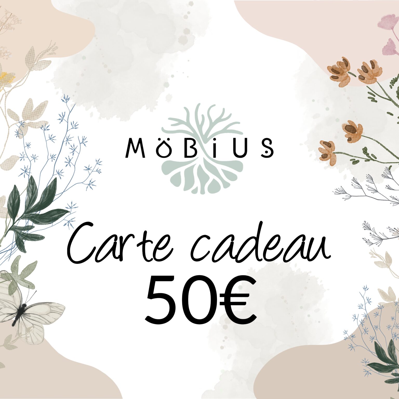 Carte cadeau 50€ dématérialisée pour cadeau de dernière minute Cosmétiques MöBiUS