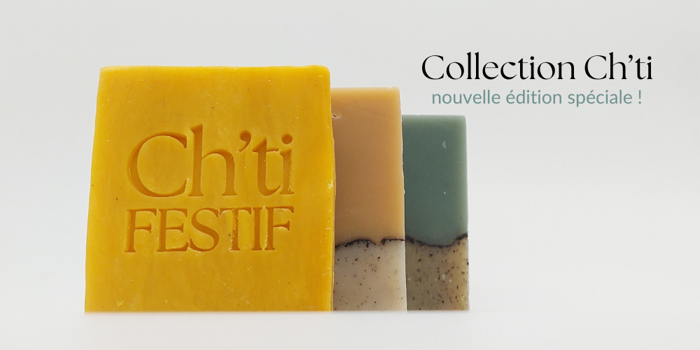 Trio de savons Ch'ti (Festif, Soleil, Sportif) avec packagings colorés - offrir du savon artisanal à Noël