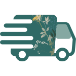 Icône de camion de livraison vert avec motif floral – couleurs MöBiUS