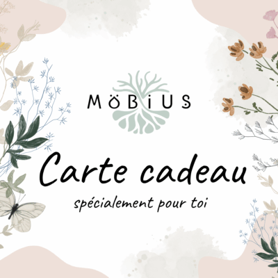 Carte cadeau MöBiUS Cosmétiques permettant d’offrir le montant de son choix pour des savons et cosmétiques artisanaux.